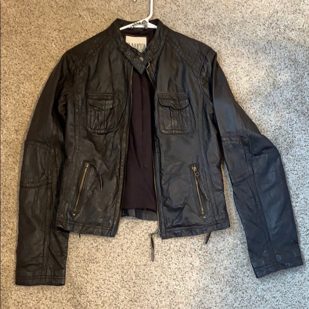 BB Dakota Real Leather Moto Jacket